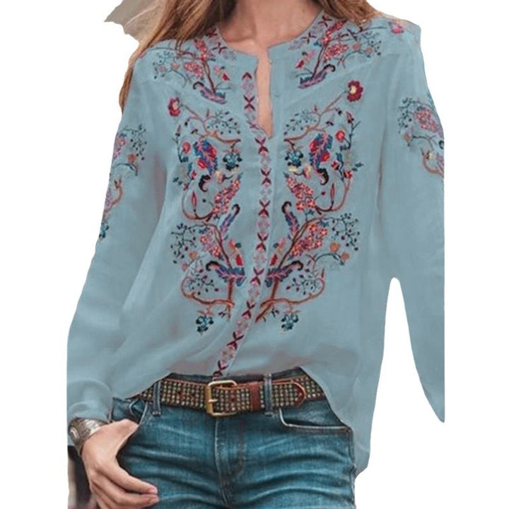 Dame Broderet Bohemian Bluse Stilla