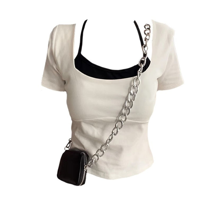 Femme Chic Laget Crop Top med unikt Uddybning Detail Stilla