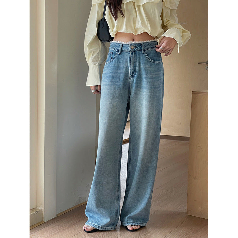 Dame High-Waist Jeans med bred ben og elegant pasform Stilla