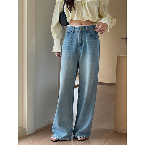 Dame High-Waist Jeans med bred ben og elegant pasform Stilla