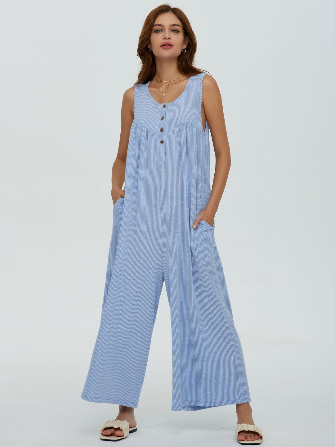 Dame Let Stribet Overall Stilla