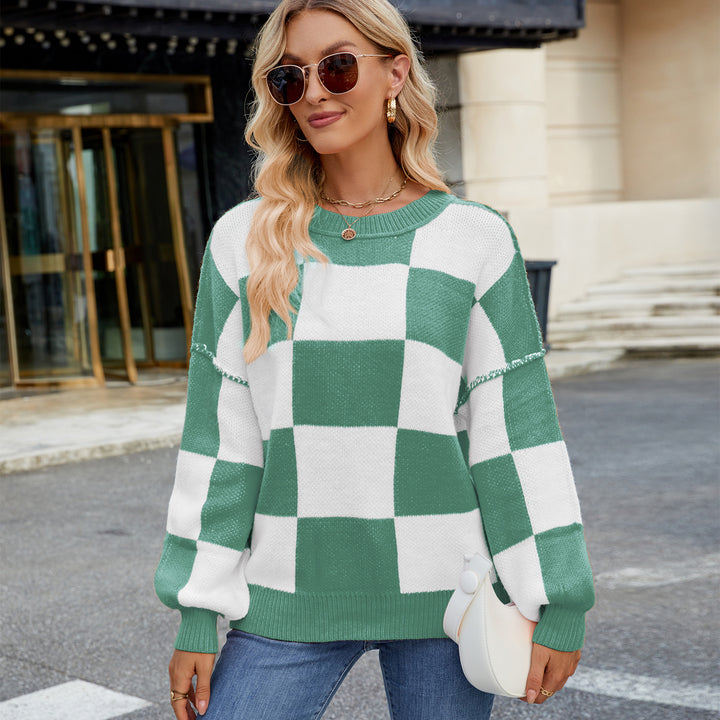 Dame ternet mønster sweater lavet af åndbart strik Stilla