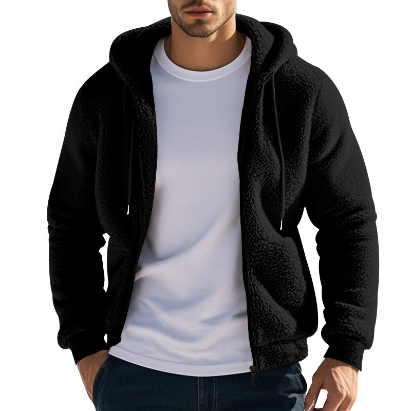 Herre fleece-hoodie med sidelås og kvalitetsmateriale Stilla