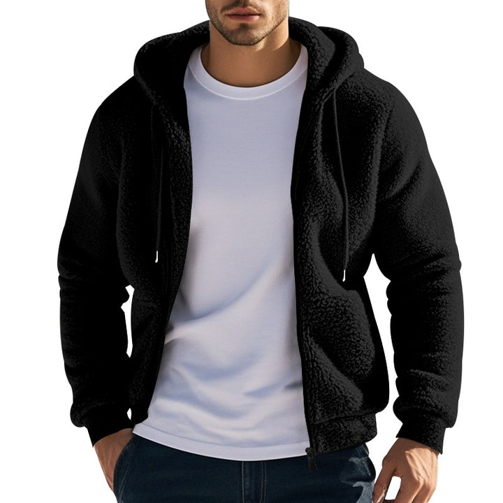 Herre fleece-hoodie med sidelås og kvalitetsmateriale Stilla