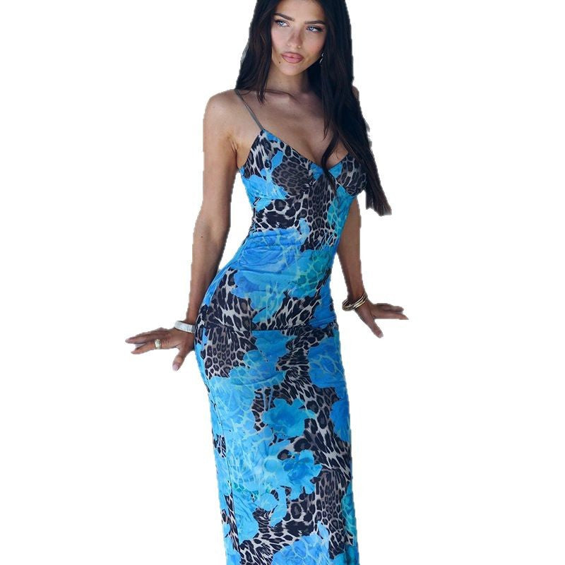 Dame Sleek Floral Maxikjole med Spaghetti-stropper Stilla