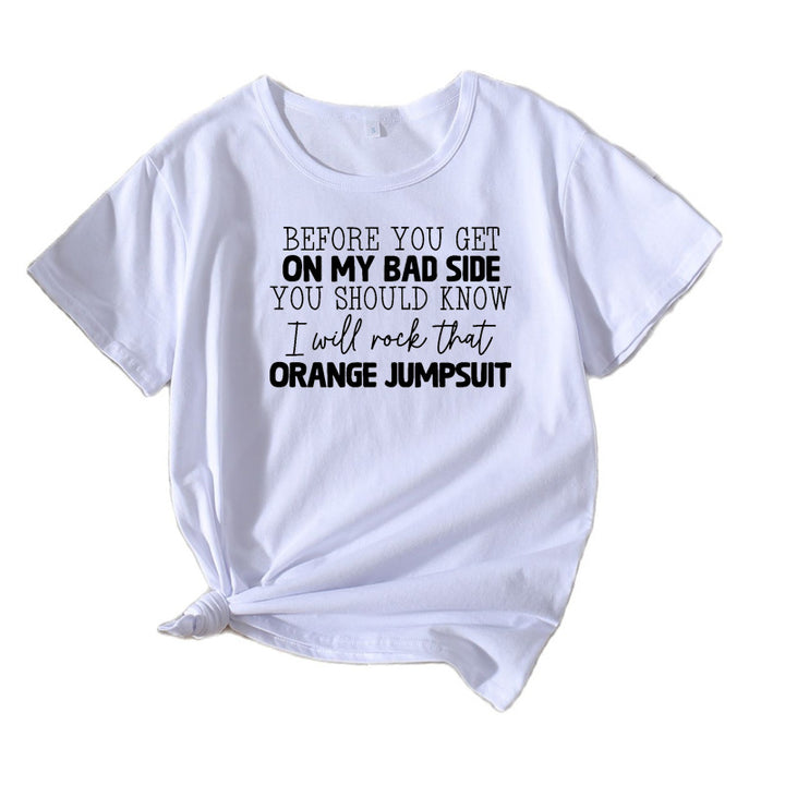 Dame kortærmet T-shirt med mærkelig grafik Stilla