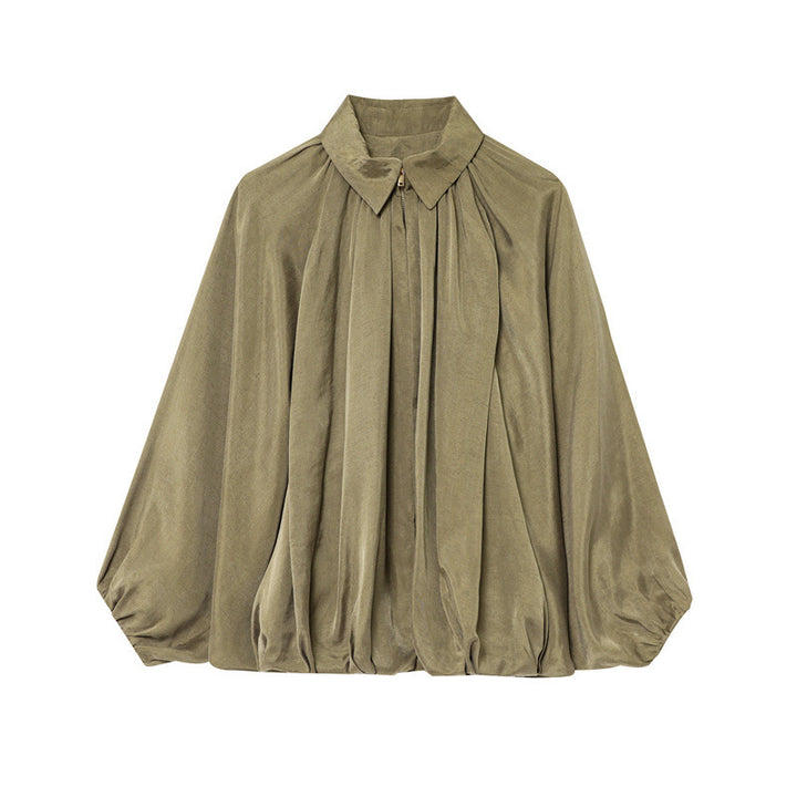 Dame elegant oversized skjorte med rynker Stilla