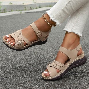 Dame Komfortable Sandaler med moderne Blomsterdesign og ergonomisk Såle Stilla