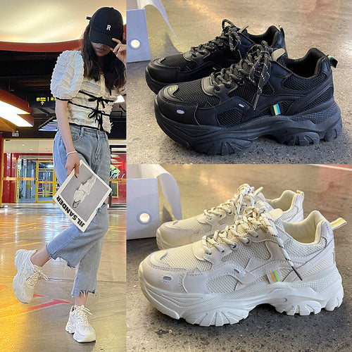 Dame Sporty Sneakers med åndbar mesh-overflade og stødabsorberende sål Stilla