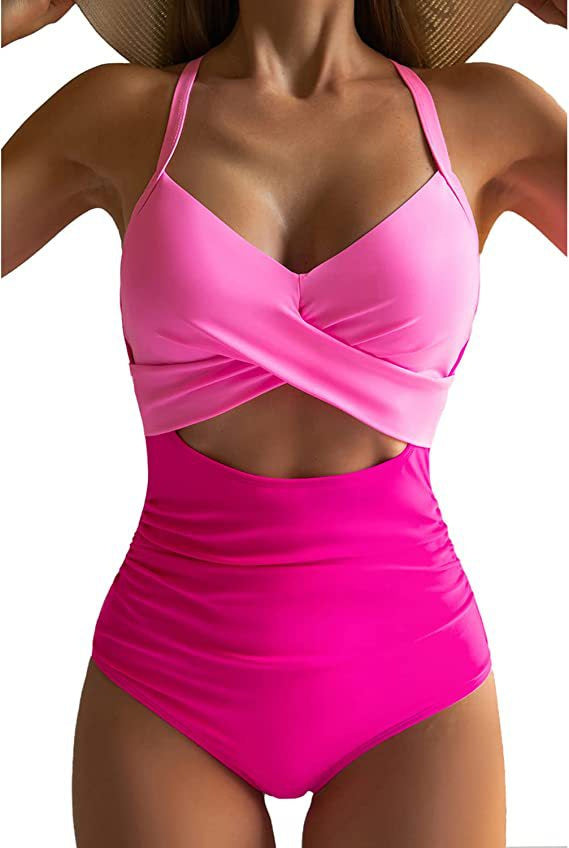 Dame ensamler-badeanstøtt med moderne twist-design og dyb cut-out Stilla