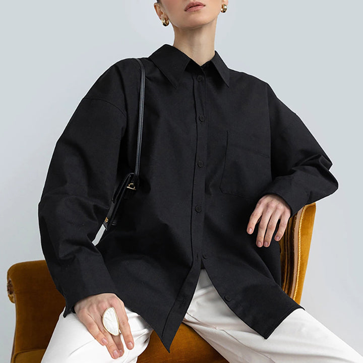 Dame Elegant og behagelig skjorte bluse med moderne snit og brystlomme Stilla