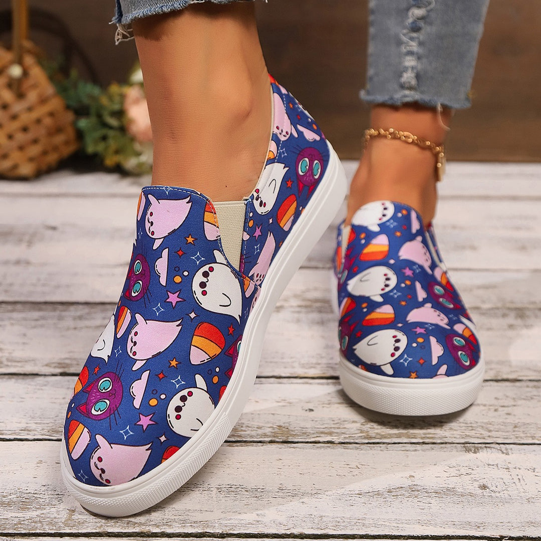 Dame Fritids-sneakers med sporty motiv Stilla