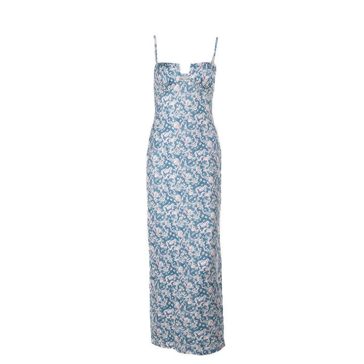 Dame blomsterprint midi kjole Stilla