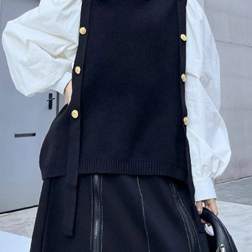 Dame Høj-Style Striktrøje Vest Stilla
