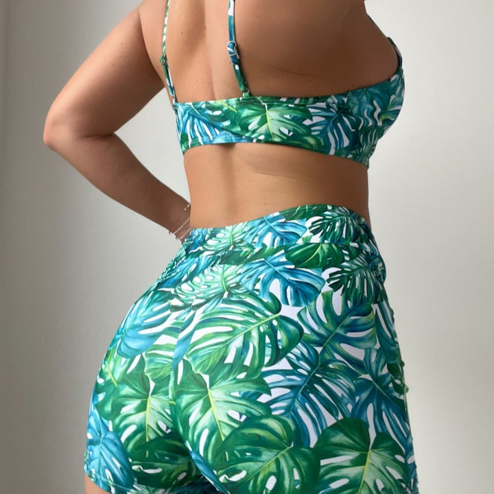 Dame Crop-Top og High-Waist Shorts Sæt Skovae