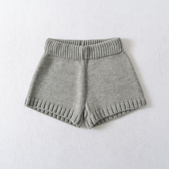 Damer strikkede sommer-shorts med elastisk talje og sidelægger Stilla