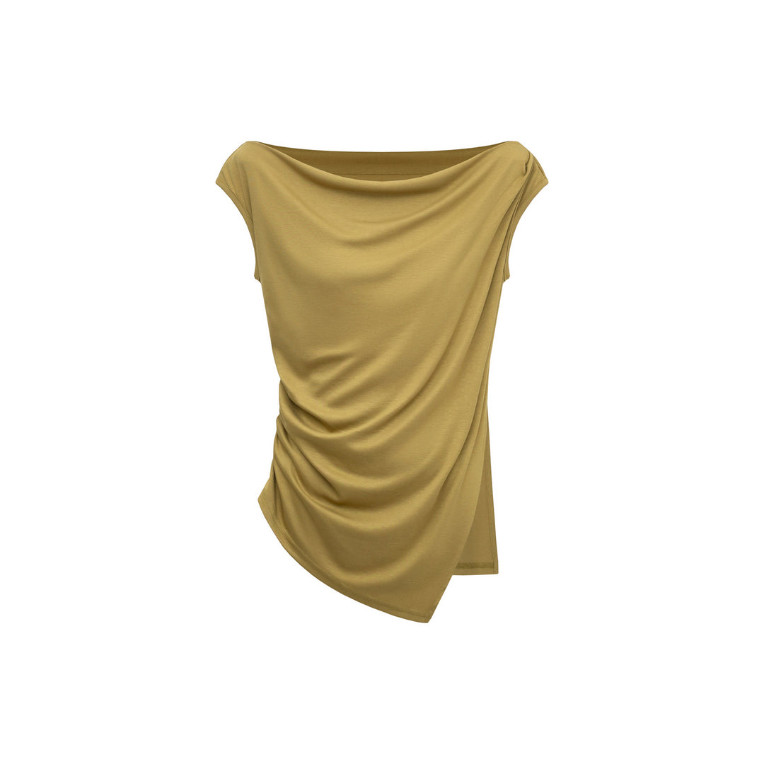 Damer moderne maxikjole med asymmetrisk snit og drapering Stilla