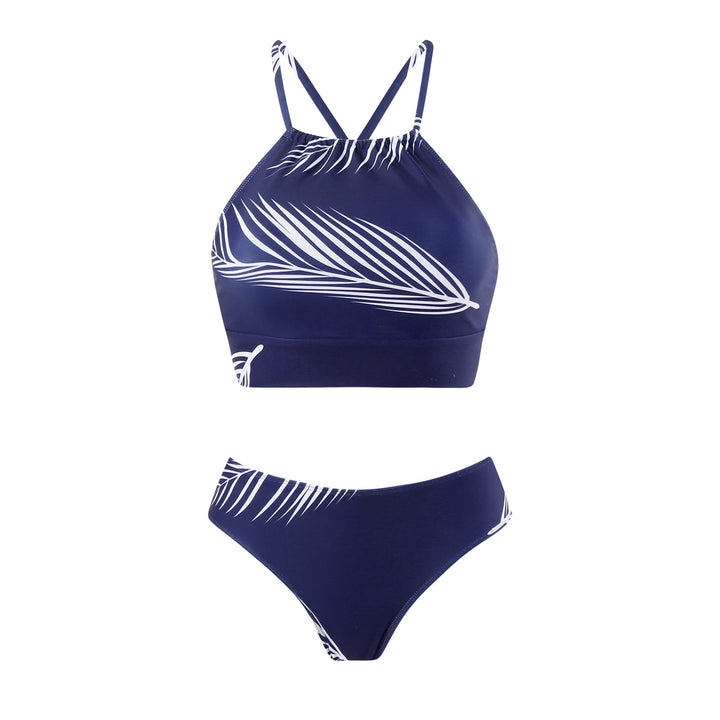 Dame bikini-sæt med blomstermotiv og elegant omslagskjørt Skovae