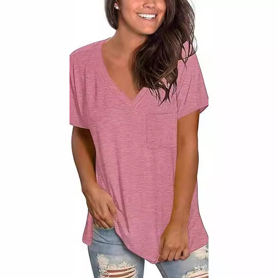 Dame afslappet V-hals T-shirt Stilla