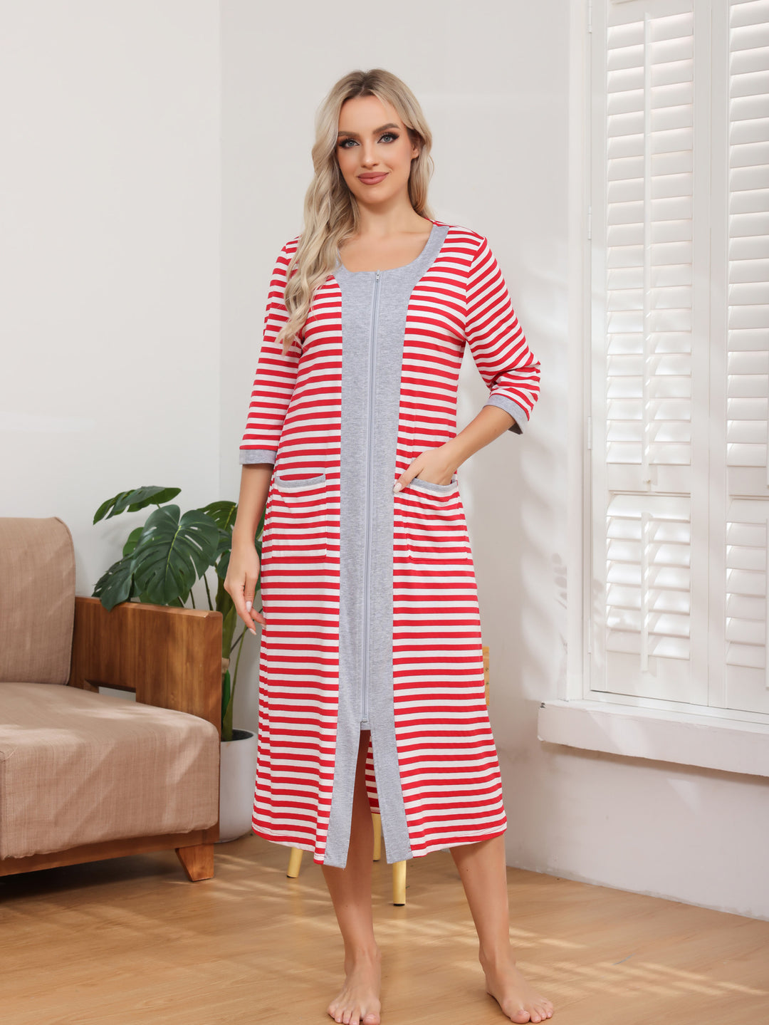 Dame bathrobe med praktiske lommer Stilla