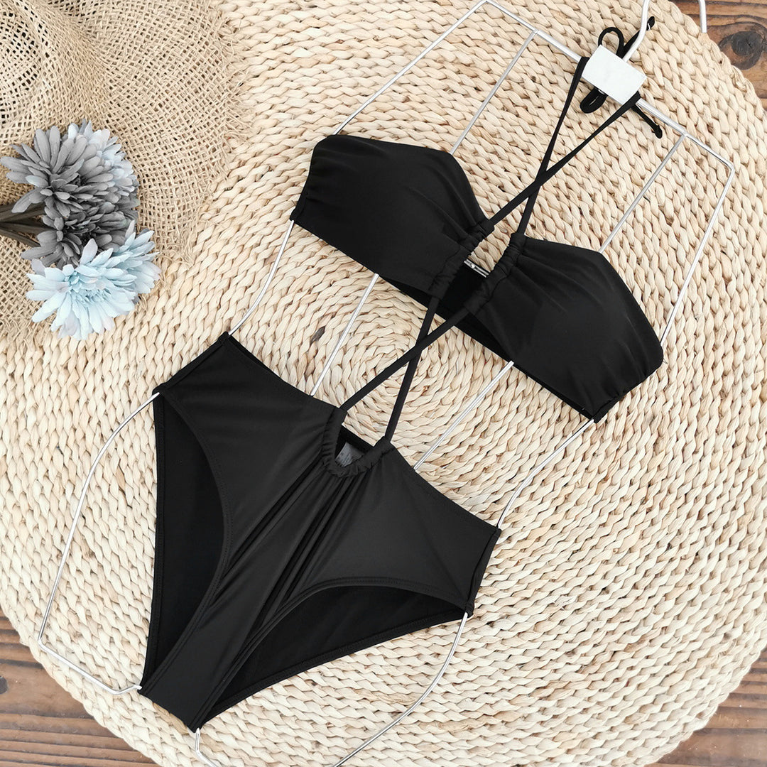 Dame bikini-sæt med raffineret knude-design og stilfuld høj buks Stilla
