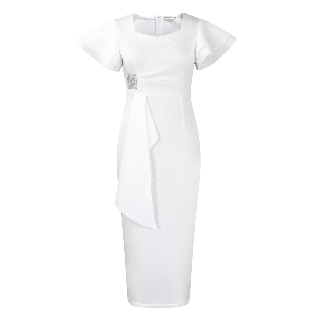 Dame Etuikjole med elegant Draperingsdesign og dekorativ Rynke Stilla