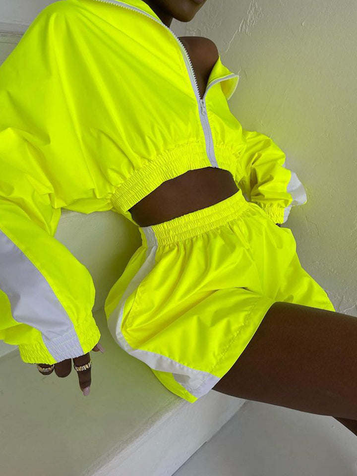 Kvindernes sporty jumpsuit med højt krave og elastisk talje Skovae