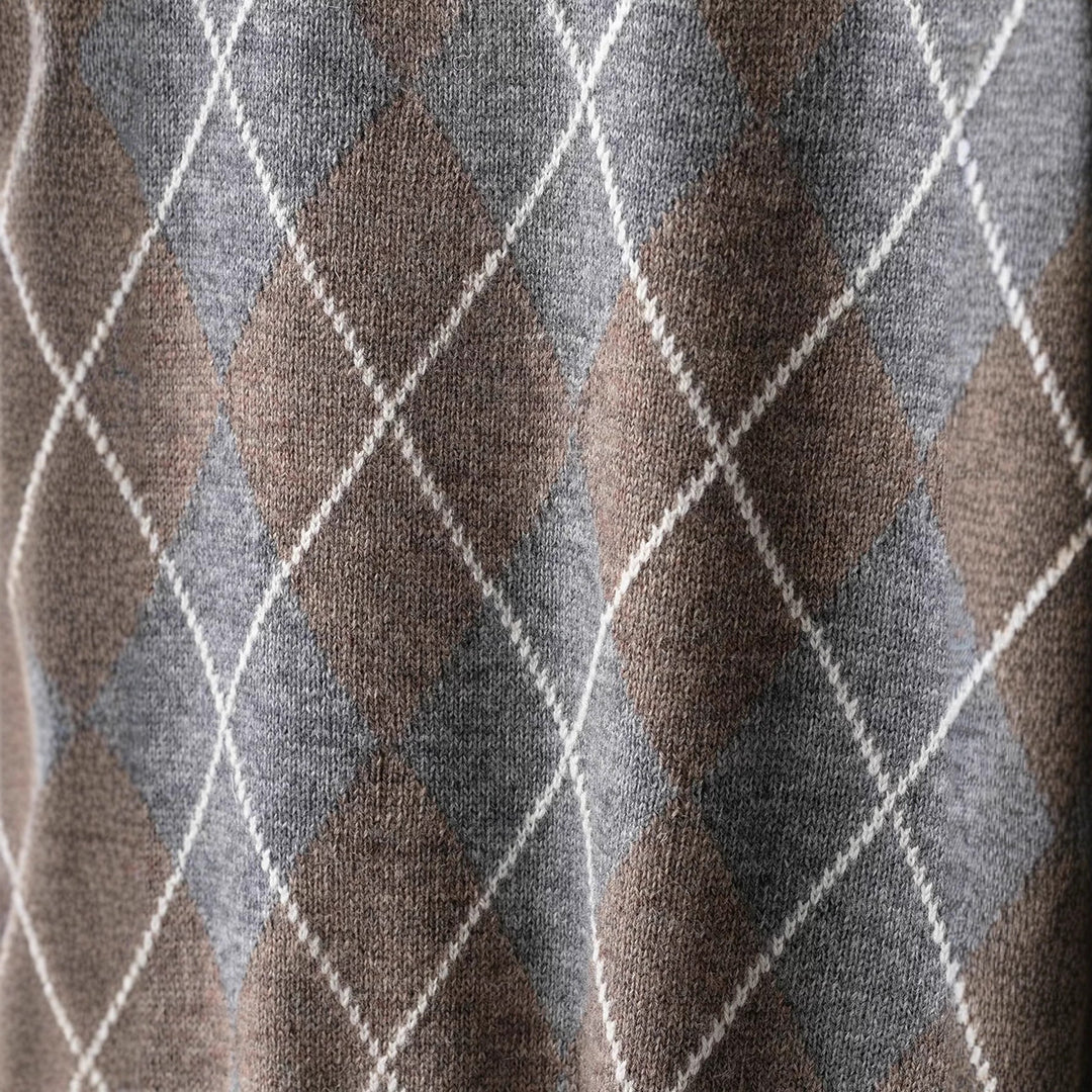 Kvindesweater med elegant diamantmønster Stilla