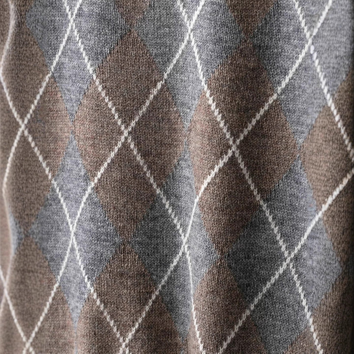 Kvindesweater med elegant diamantmønster Stilla