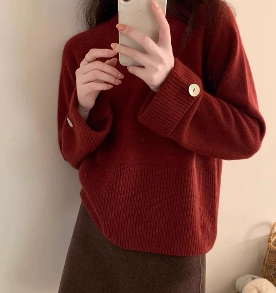 Femme Luksuriøs Blød Strikpullover med Ribbet Kant Stilla