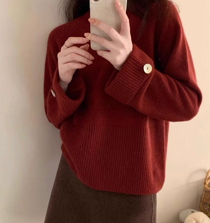 Femme Luksuriøs Blød Strikpullover med Ribbet Kant Stilla