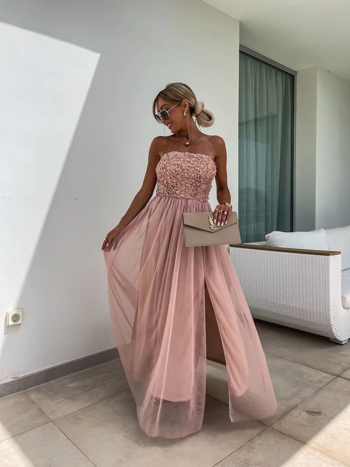 Stilla | Elegant Blomster Bustier Maxikjole
