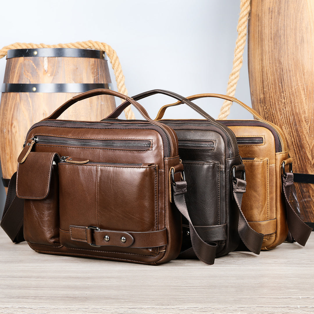 Herrernes Læder Messenger Bag Stilla