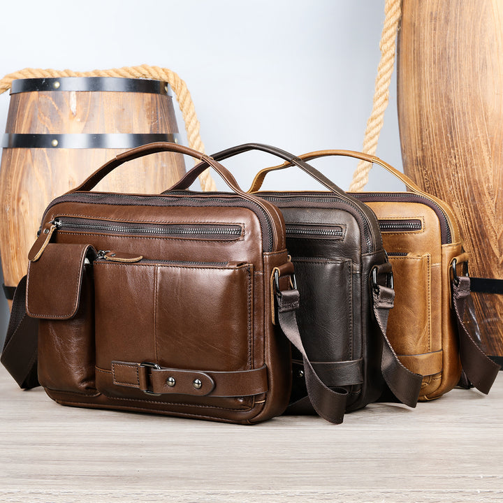 Herrernes Læder Messenger Bag Stilla