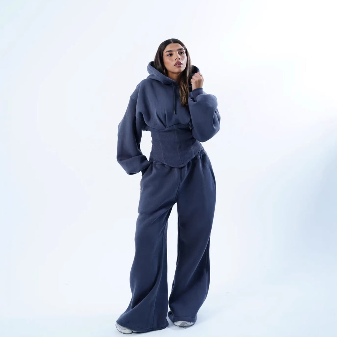 Kvinders casual oversized hoodie med flatterende pasform og bred talje Skovae