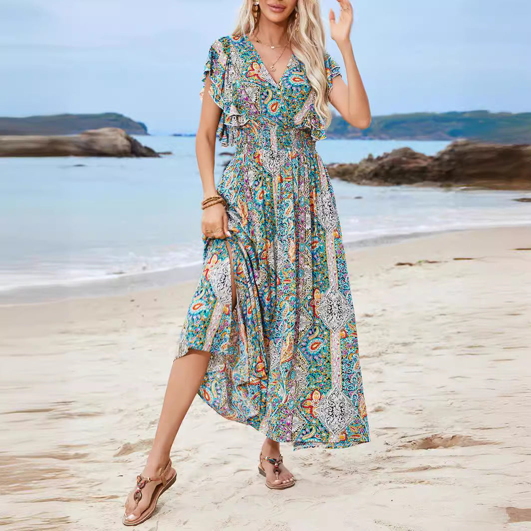 Dame Elegante Bohemian Maxi Kjole Stilla