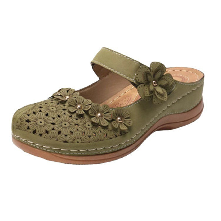 Dame blomst dekorerede clogs med ergonomisk fodseng Stilla