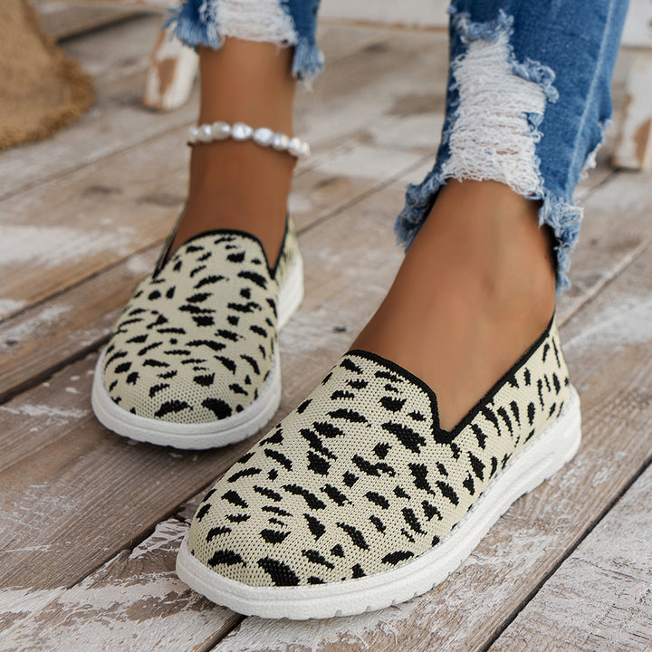 Dame Komfortable Slip-On Sneakers med Leoprint Stilla