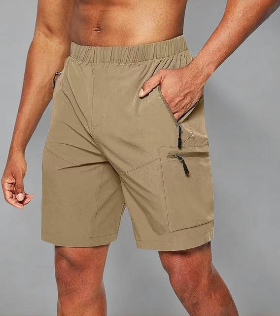 Herrer komfortable fritids-short med elastisk talje og praktiske lynlåslommer Stilla
