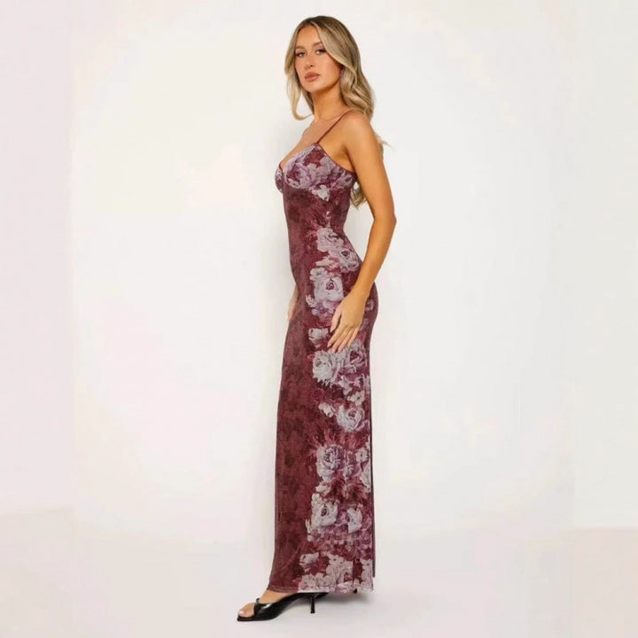 Dame Elegant Floral Slipkjole Stilla