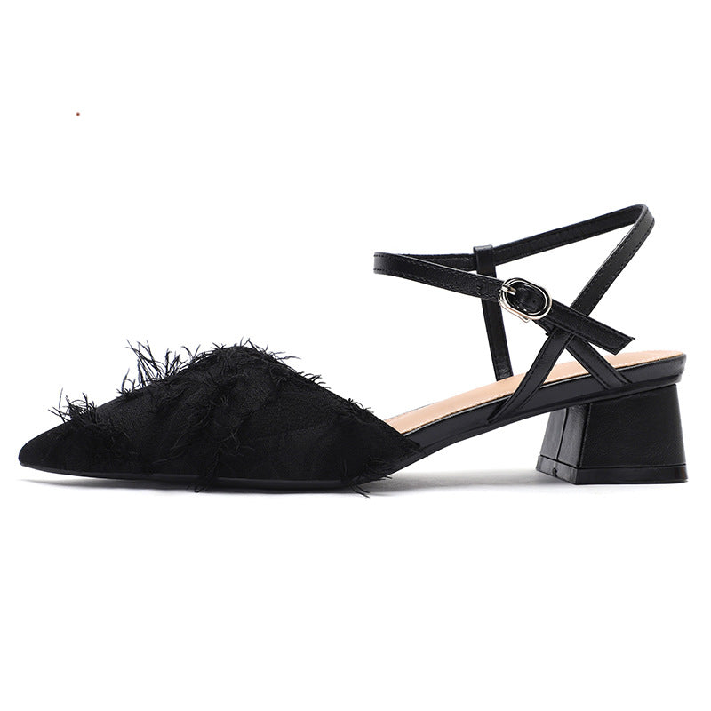 Femme Pyntet Blokhæle Slingback Stilla