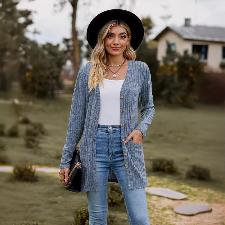 Dame Striklang cardigan Stilla