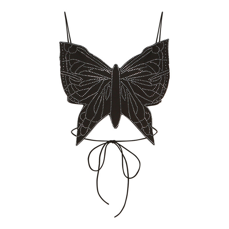 Damer bustier-top med filigran sommerfugledesign og justerbare stropper Stilla