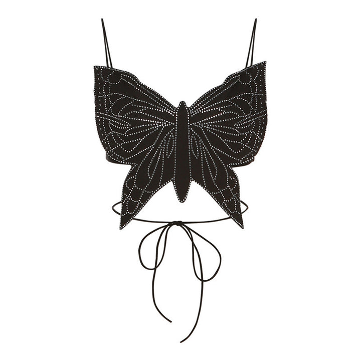 Damer bustier-top med filigran sommerfugledesign og justerbare stropper Stilla