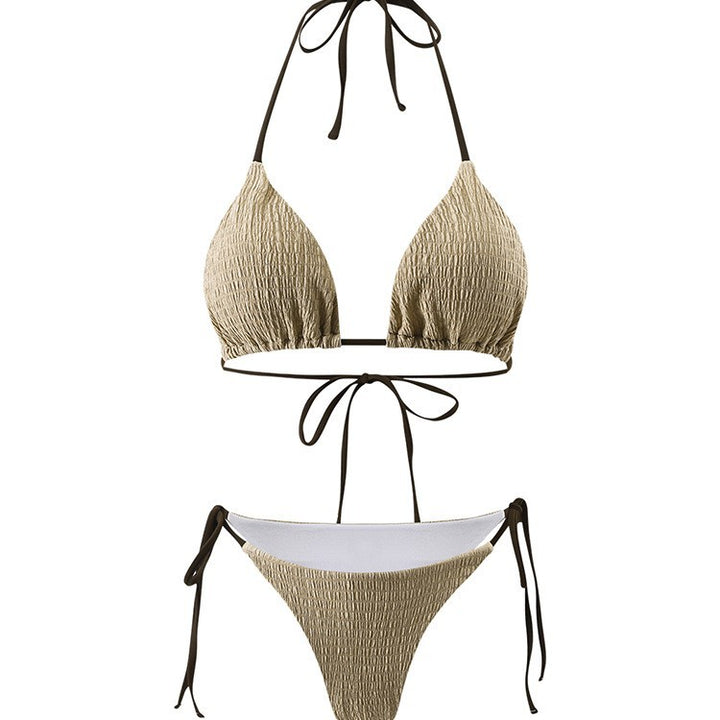 Dame struktureret trekant bralette bikini sæt Stilla