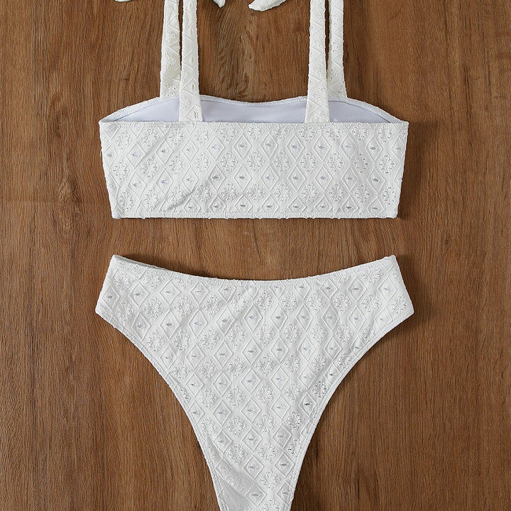 Dame struktureret Crop Top Bikini Sæt Stilla