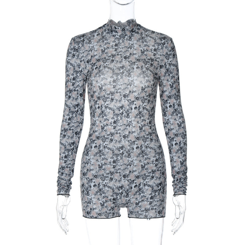 Dame Langærmet Body med elegant blomsterdesign Stilla