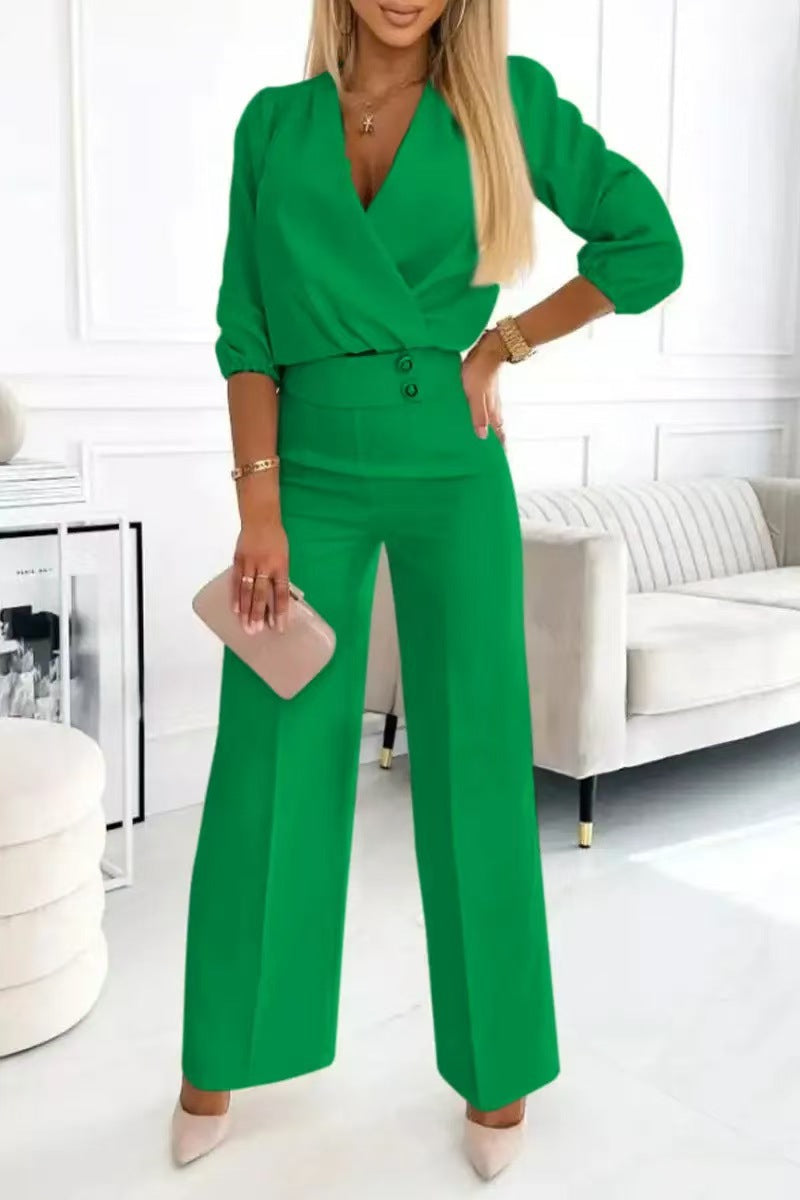 Kvinderne elegante jumpsuit med indviklet top og højtaljede ben Stilla