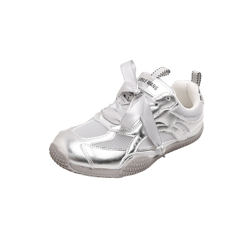 Dame Sporty Sneakers med blanke overflade og åndbar mellemsål Stilla
