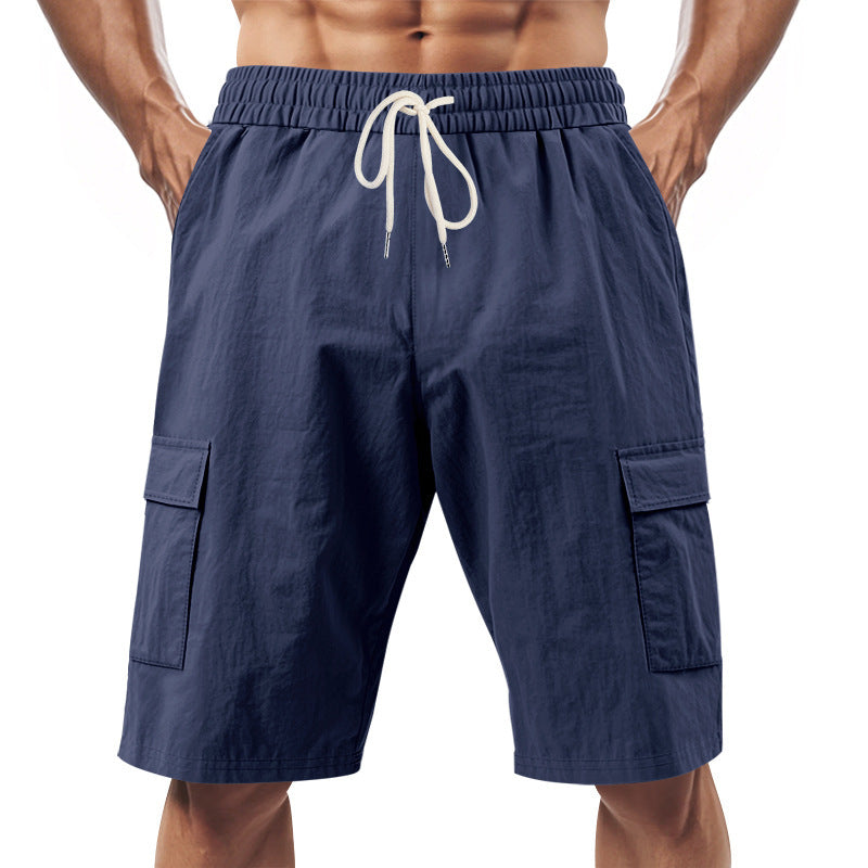 Herren nan teknisk cargo shorts med elastisk tunnelstræk, sikre klaplommer og hurtigttørrende funktionsmateriale Skovae